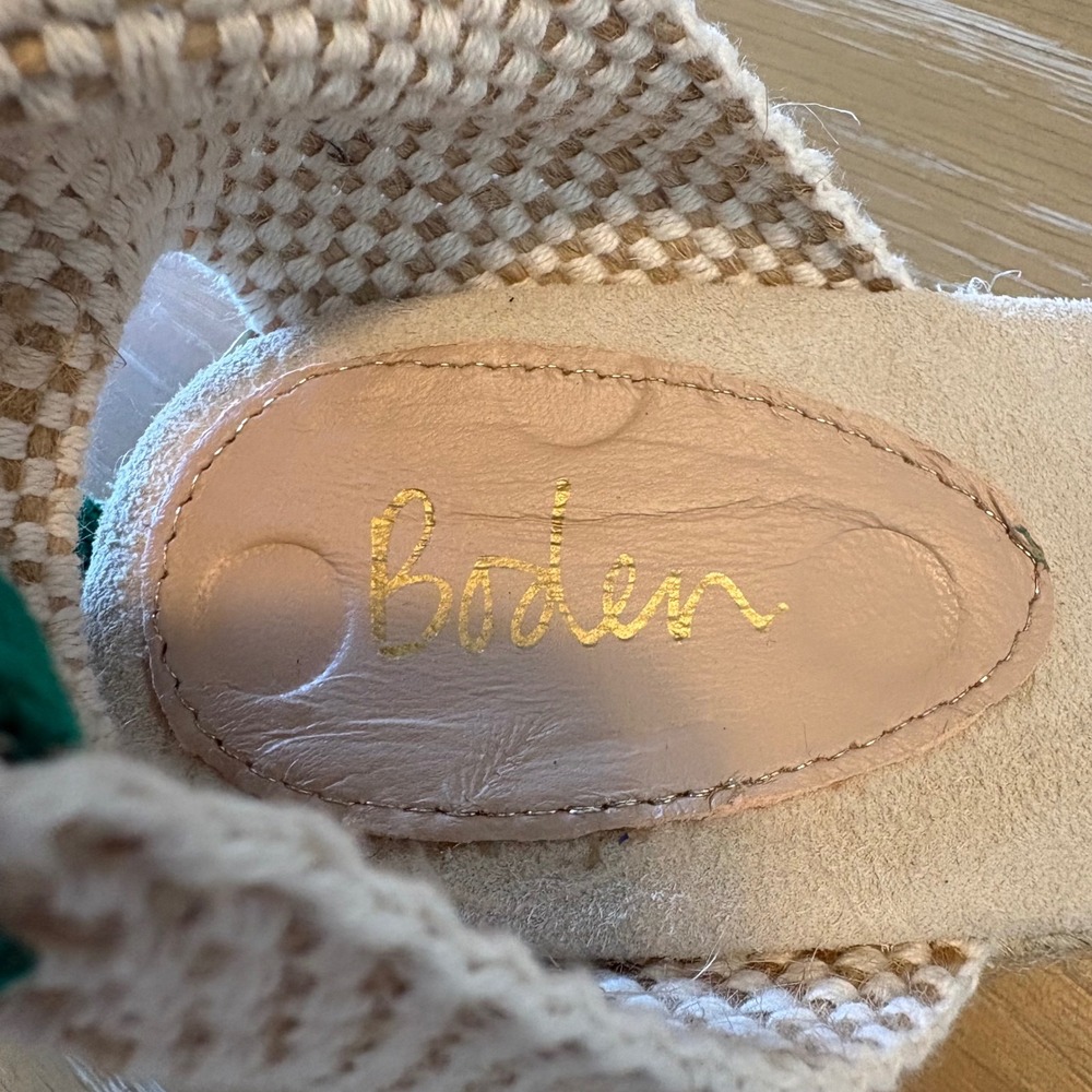 Boden Cassie Green Suede Espadrille Wedges Shoes Womens Size Size 39 US 8.5 - Picture 7 of 10